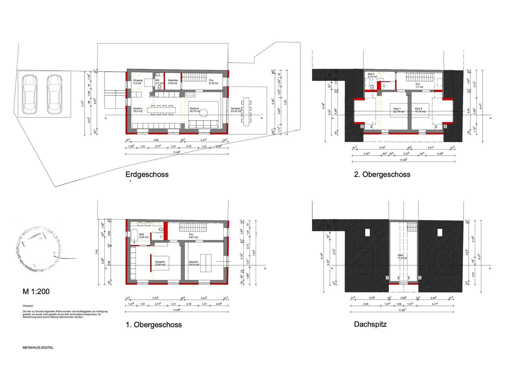Planzeichnung: Grundrisse